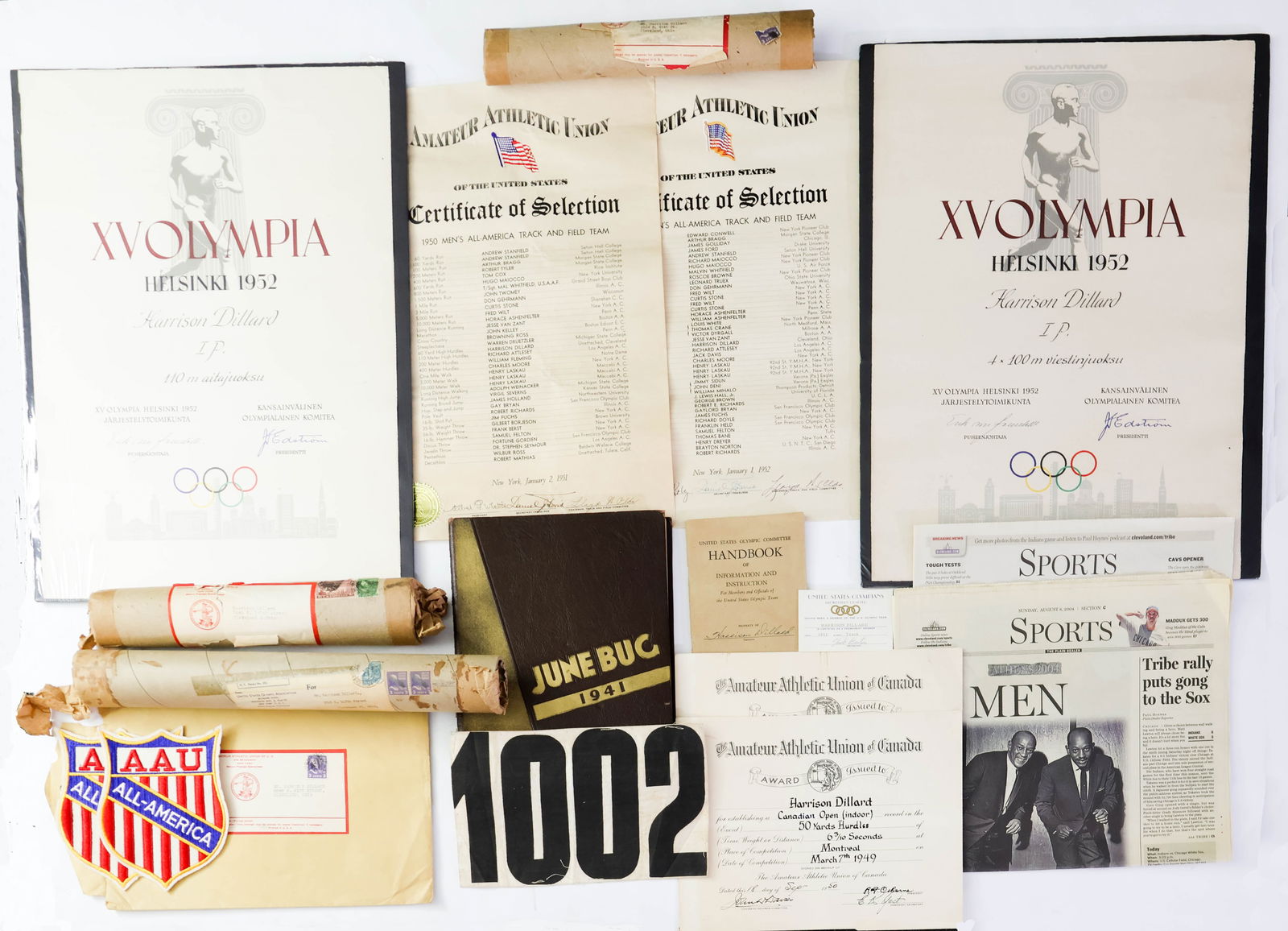 HARRISON DILLARD OLYMPIC AND ATHLETIC GROUPING: WILLIAM HARRISON 'BONES' DILLARD (1923–2019) American track and field athlete, the only male in the history of the Olympic Games to win gold in both the 100 meter (sprints) and the 110 meter hur