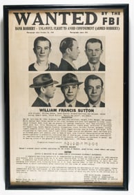 WILLIE SUTTON WANTED POSTER