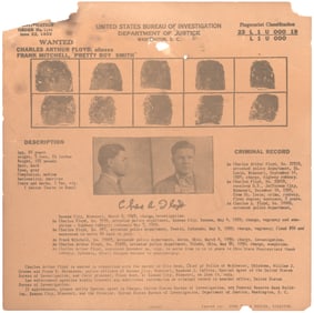 CHARLES A. 'PRETTY BOY' FLOYD WANTED POSTER
