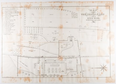 SING SING PRISON FARM MAP, 1850