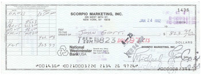 JOHN GOTTI'S PAYCHECK