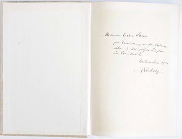 RUDOLF HESS INSCRIBES A BOOK TO HIS FATHER CELEBRATING THE FALL OF FRANCE