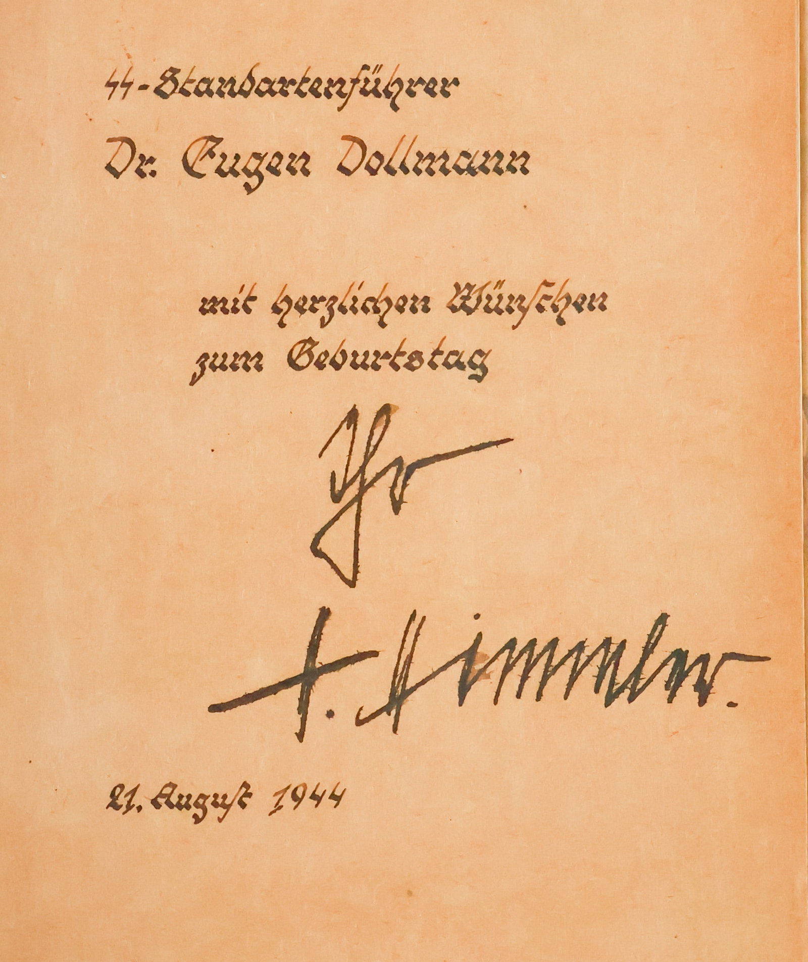 HEINRICH HIMMLER: (1900 - 1945) Hitler's Chief of the Gestapo placed in charge of security and responsible for the construction and operation of extermination camps. He chose suicide rather than face a hangman's noose 