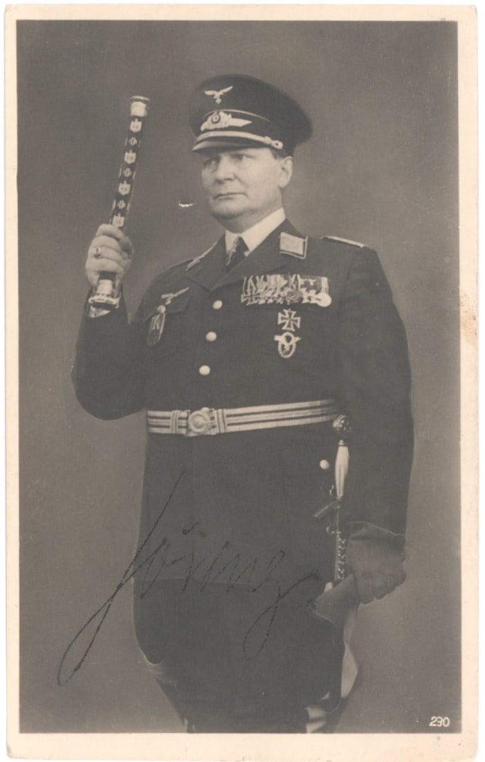 HERMANN GORING: (1893-1946) German politician who began his career as an ace in World War I, rose to become Hitler's right-hand man and head of the Luftwaffe, finally captured and committed suicide on the eve of his