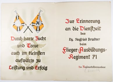 LUFTWAFFE PILOT'S AWARD CERTIFICATE