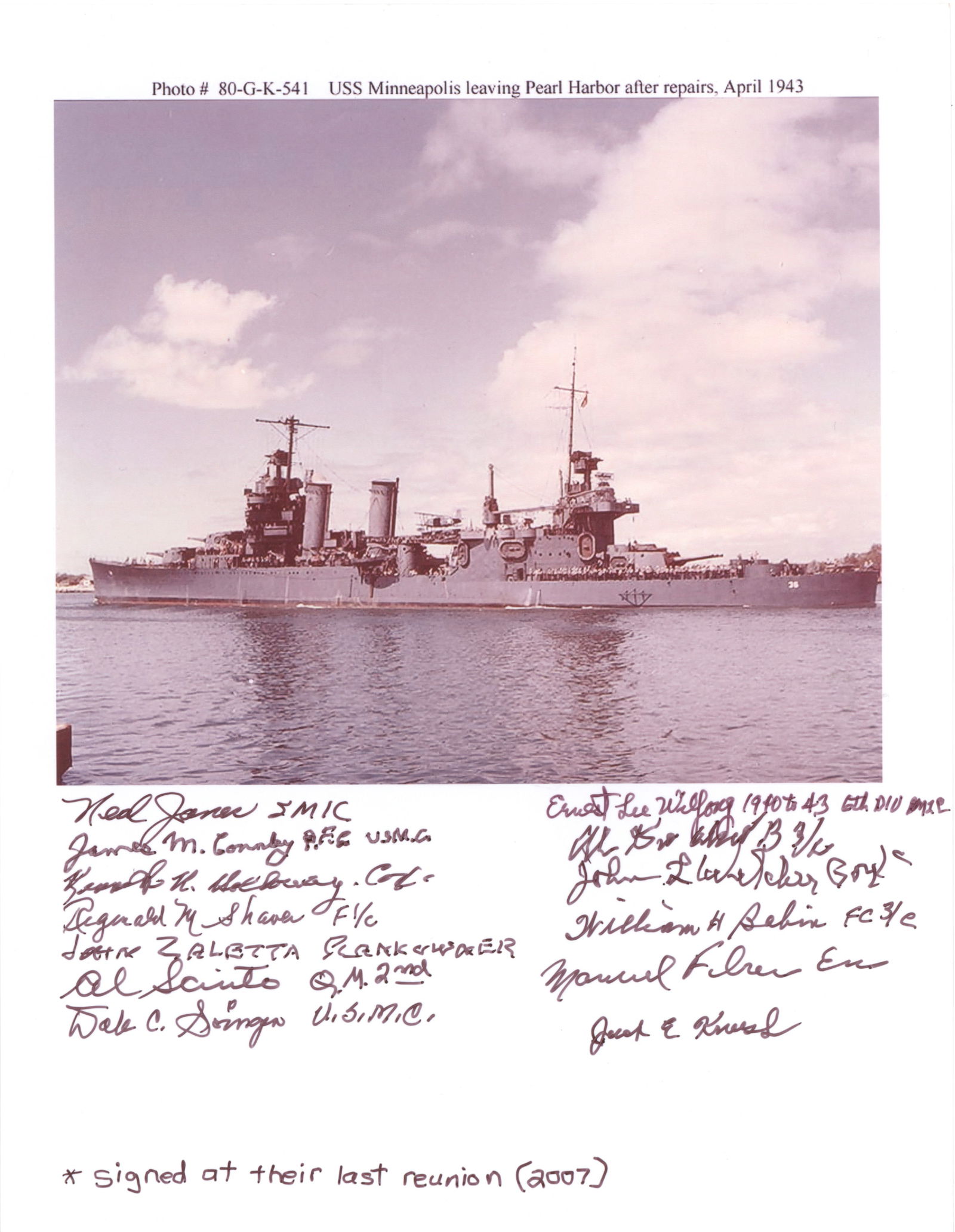 USS MINNEAPOLIS CREWMEN (1 of 2)
