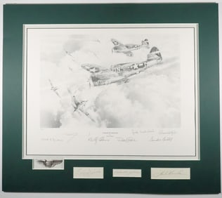 56TH FIGHTER GROUP SIGNED ROBERT TAYLOR PRINT