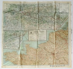 34TH BOMB GROUP, 8TH AIR FORCE IDENTIFIED ESCAPE MAP