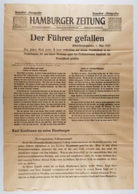REICHSSTALTHALTERER OF HAMBURG ANNOUNCES HITLER'S DEATH