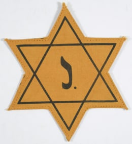 BELGIAN JEW'S 'J' CLOTH STAR OF DAVID