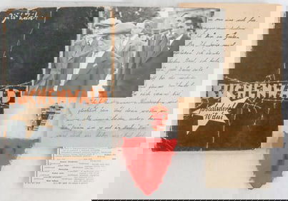 IDENTIFIED BUCHENWALD CZECH PRISONER'S CHEST INSIGNIA AND EPHEMERA