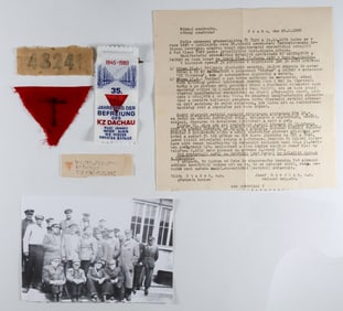 DACHAU PRISONER INSIGNIA FROM A CZECH PRIEST