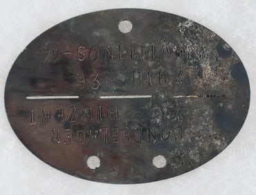 CONCENTRATION CAMP SS MAN'S DOG TAG