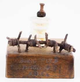 AUSCHWITZ ELECTRIC FENCE INSULATOR AND BARBED WIRE