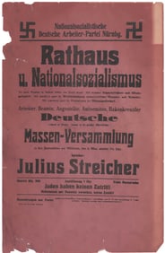 EARLY JULIUS STREICHER SPEECH BROADSIDE