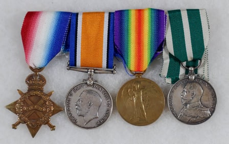 BRITISH WORLD WAR I SOLDIERS MEDAL BAR