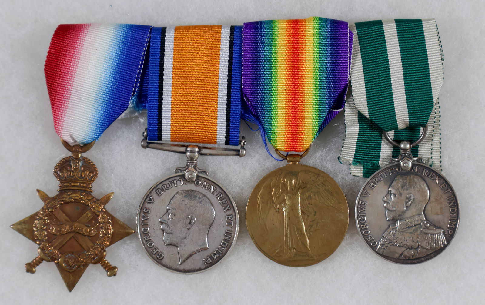 BRITISH WORLD WAR I SOLDIERS MEDAL BAR (1 of 2)