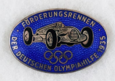 GERMAN OLYMPICS AUTO RACING FUNDRAISING BADGE