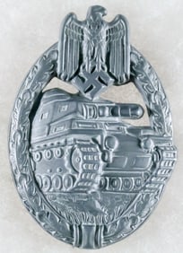 GERMAN PANZER BADGE IN SILVER