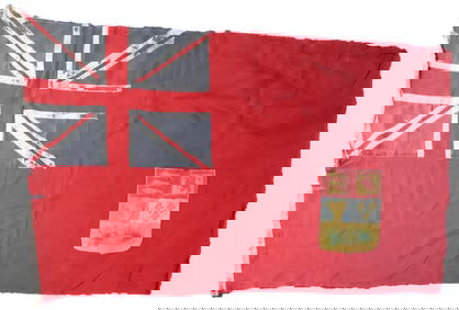 HANDMADE WORLD WAR II ERA CANADIAN RED BATTLE FLAG