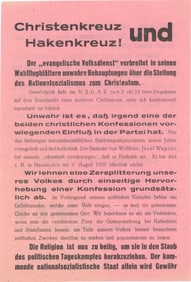 'CHRISTIAN CROSS AND SWASTIKA' NAZI ELECTION HANDBILL