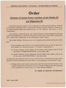 BRITISH MILITARY OFFERS AMNESTY TO MEMBERS OF THE SS