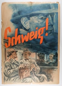 GERMAN 'BE SILENT!' PROPAGANDA POSTER