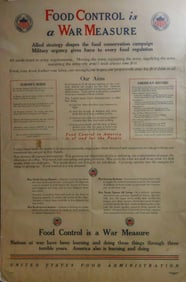 WORLD WAR II ALLIED POWERS ‘FOOD CONTROL’ POSTER