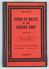 'ORDER OF BATTLE OF THE GERMAN ARMY'