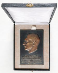 [ADOLF HITLER] BRONZE HITLER YOUTH TABLE PLAQUE