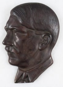 ADOLF HITLER CAST IRON BUST PLAQUE