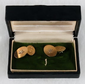 BRIGADIER GENERAL'S PRESENTATION GOLD CUFFLIKS