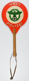 GERMAN POLIZEI HAND-HELD TRAFFIC SIGN 'HALT POLIZEI'