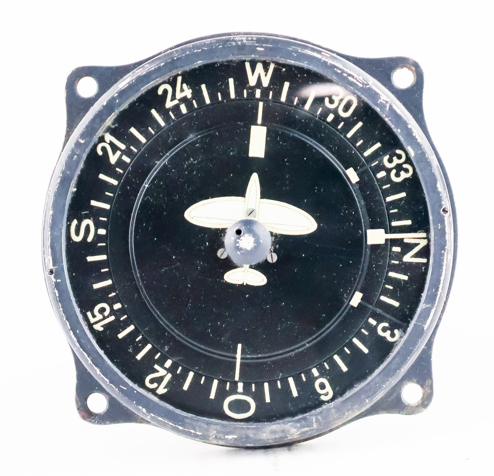 LUFTWAFFE FUHRERTOCHTERKOMPASS: A compass typically seen in the cockpit of a Luftwaffe fighter. It is no longer in working order, as it worked in tandem with the master compass in the back of the fuselage. The main function of the c