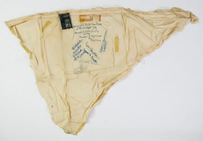 SIGNED PARACHUTE SILK FROM A DOWNED ME-109