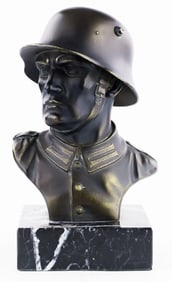WORLD WAR I GERMAN SOLDIER BRONZE BUST