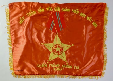 NORTH VIETNAMESE BANNER CELEBRATES VICTORY AT QUANG TRI