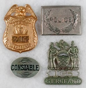 POLICE BADGES AND BUCKLE (4)