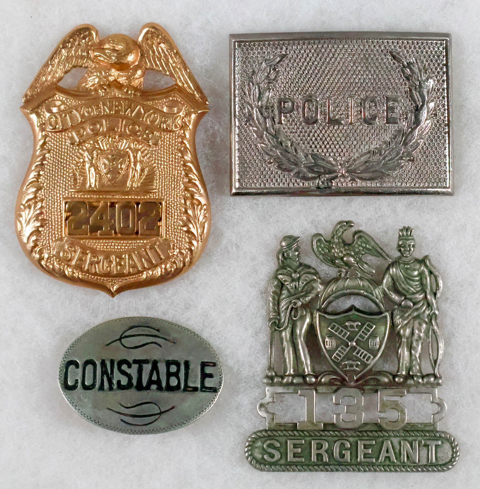POLICE BADGES AND BUCKLE (4) (1 of 2)