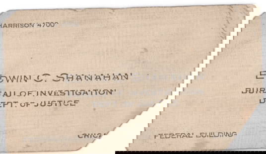 (F.B.I.) EDWIN C. SHANAHAN: EDWIN C. SHANAHAN (1893 - 1925) First F.B.I. agent killed in the line of duty, murdered by Martin J. Durkin, a car thief who had previously wounded four police officers to avoid capture in Chicago, Il