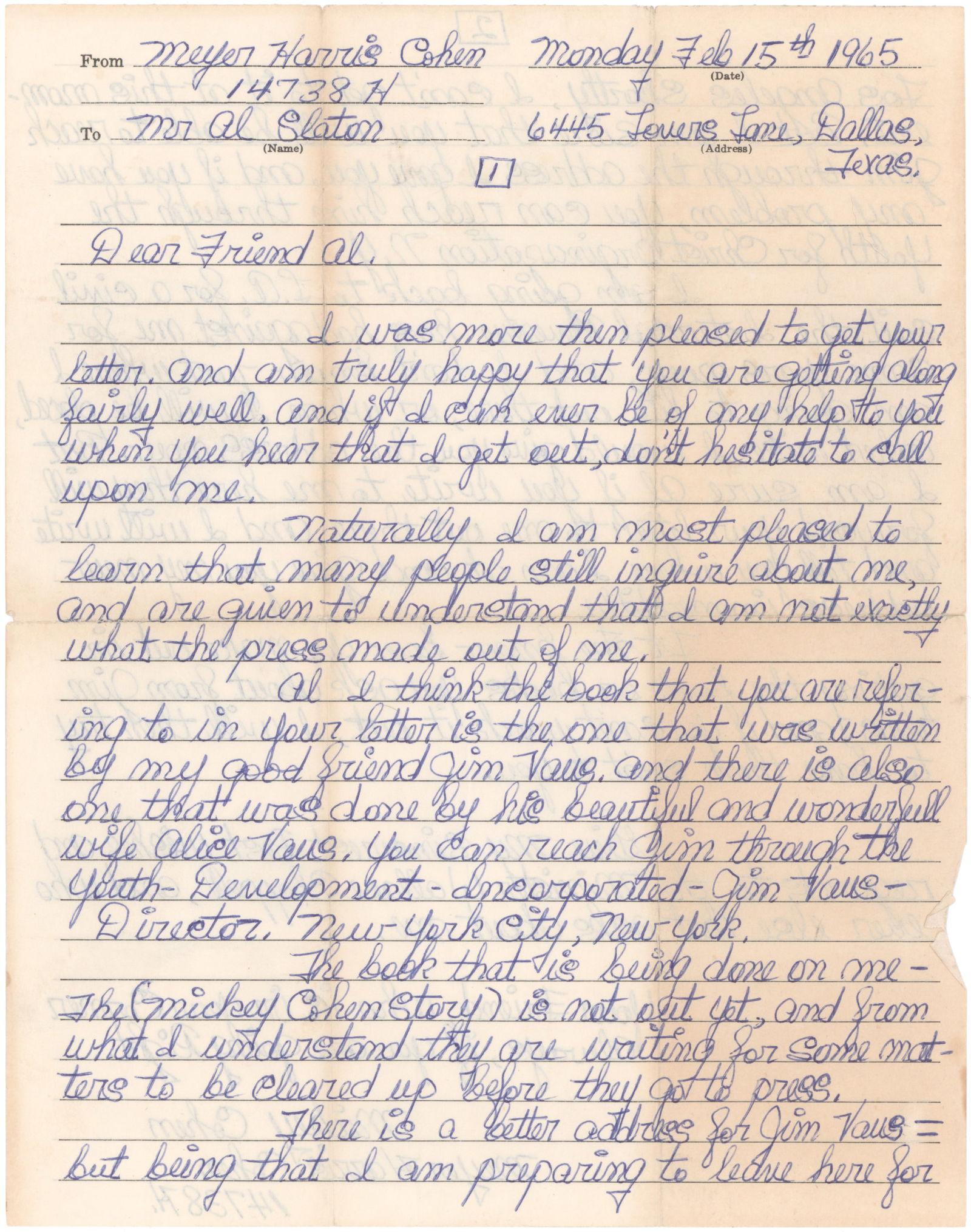 MICKEY COHEN: (1913 - 1976) American gangster who started his career as Bugsy Siegel's bodyguard, but said to have been absent at Siegel's death on orders from Meyer Lansky. Cohen later fought for control of the Lo