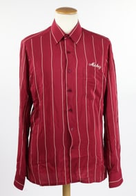 MICKEY COHEN'S PERSONALIZED BURGUNDY STRIPED SHIRT