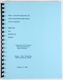 MISSOURI LETHAL INJECTION MACHINE MANUAL