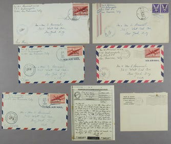 U.S.S. INDIANAPOLIS-CANCELED POSTAL COVERS (6)