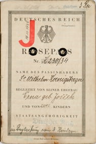 'J'-STAMPED PASSPORT OF AN GERMAN BUSINESSMAN AND HIS FAMILY