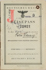 'J'-STAMPED PASSPORT OF AN AUSTRIAN BANKER
