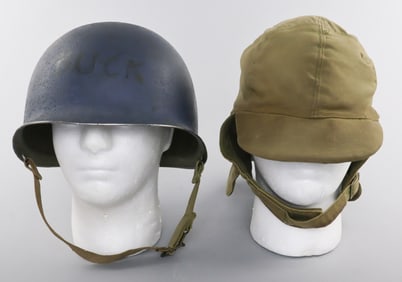 NAVY GUNNER'S M1 HELMET FROM A SHIP SUNK OFF UTAH BEACH