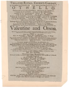 THEATRE ROYAL, COVENT GARDEN PLAYBILLS (4)