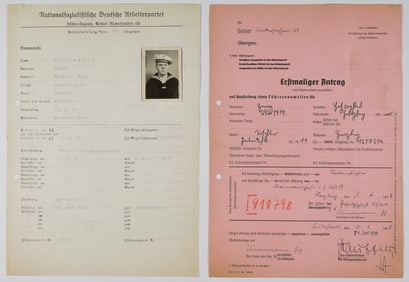 MUSTER ROLL FILE FOR A HITLER YOUTH MEMBER