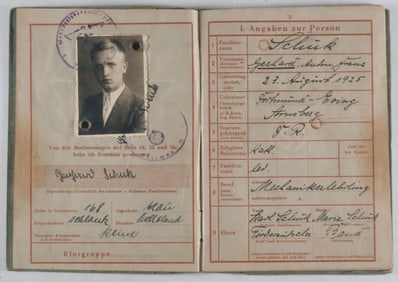 WEHRPASS FOR A FALLSCHIRMJAGER